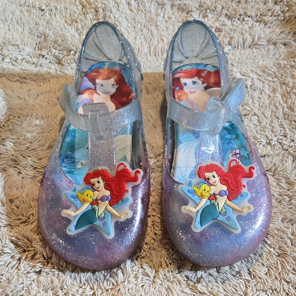 Little Girls' Purple Glitter Ariel Mary Jane Shoes